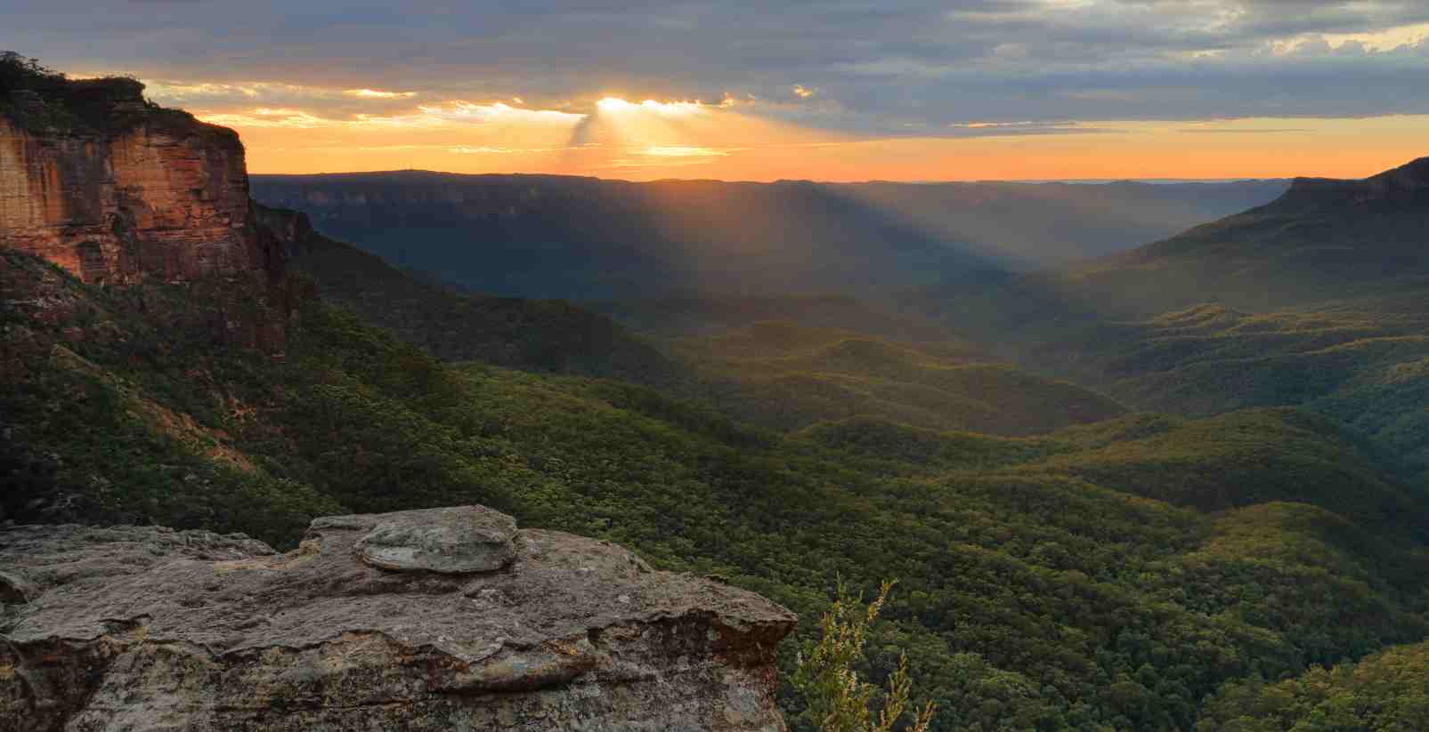 Large mountains at sunset