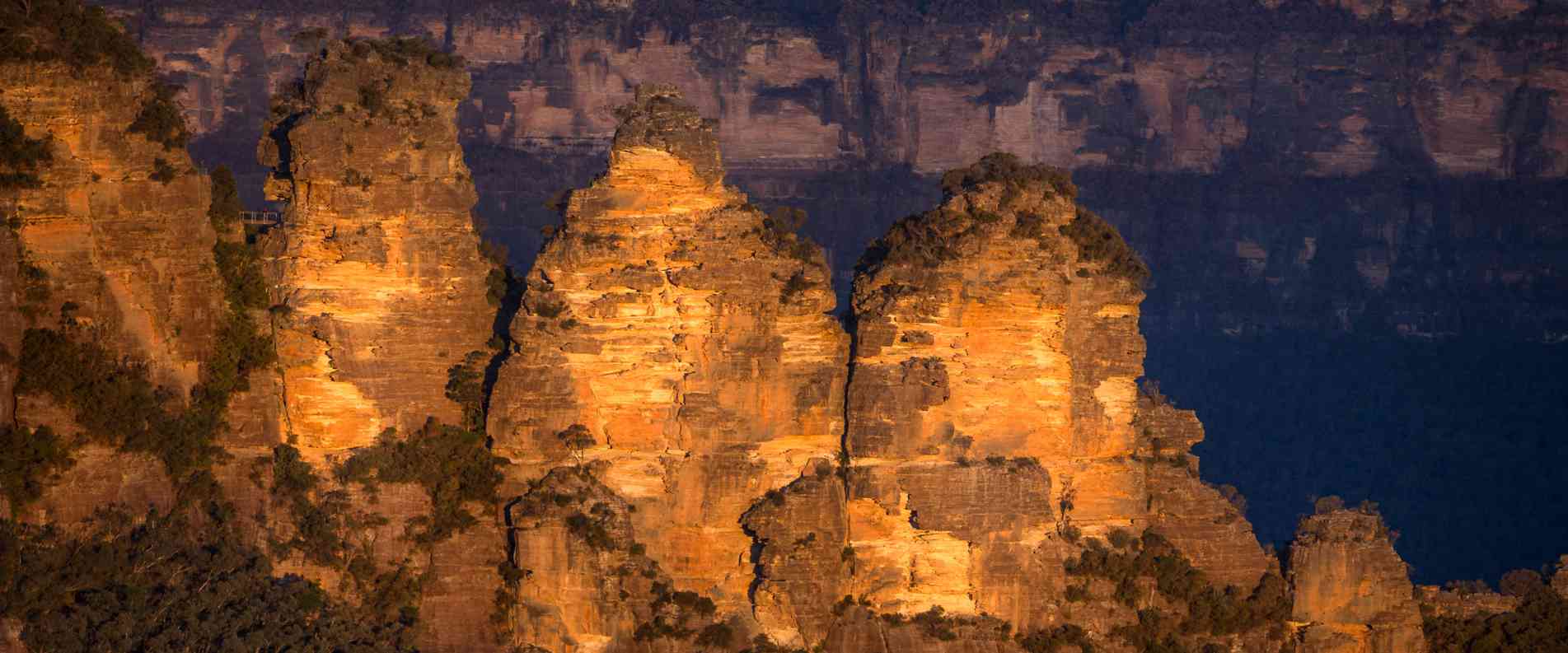 sunset over the blue mountains